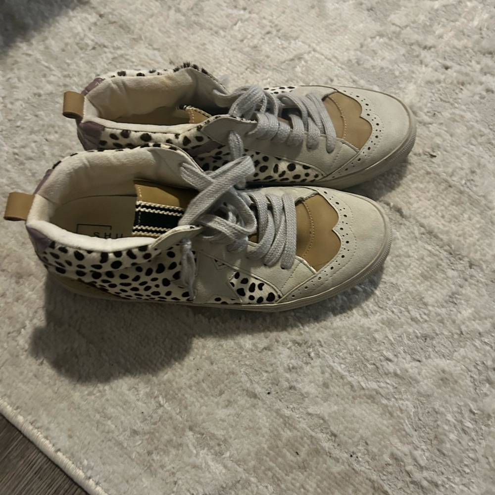 ShuShop Animal Print High-Tops with Purple Accents